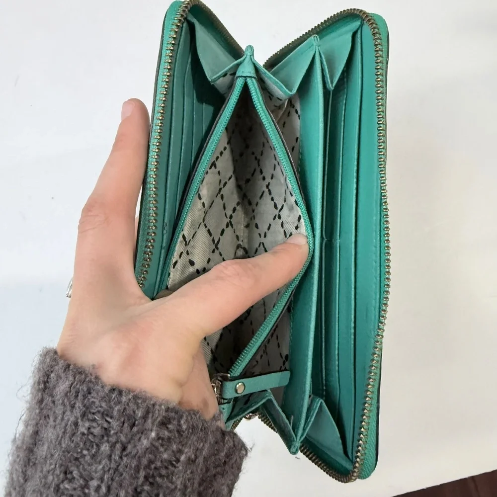 KATE SPADE Green Saffiano Leather 4.5x8
